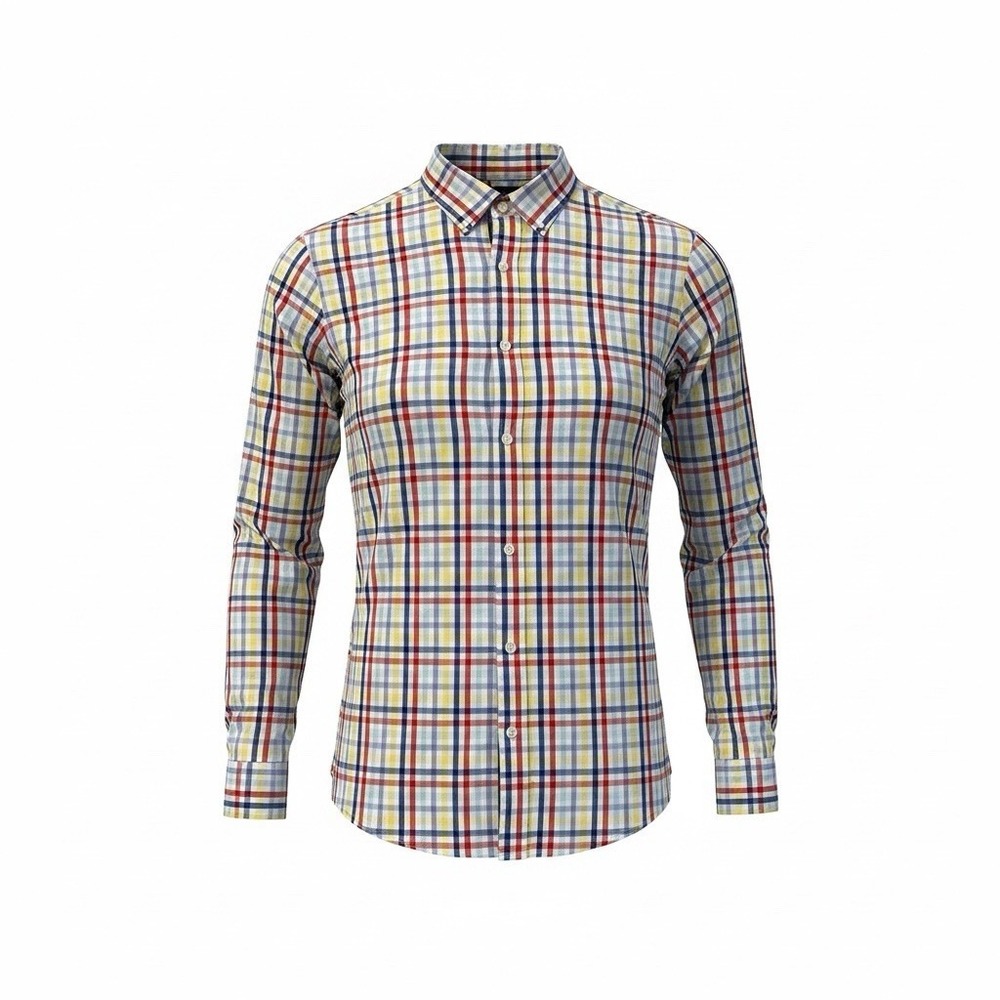 Saddlebred 1888 Long Sleeve Button Shirt Men Sz XL (16 36-37) Plaid Comfort Flex